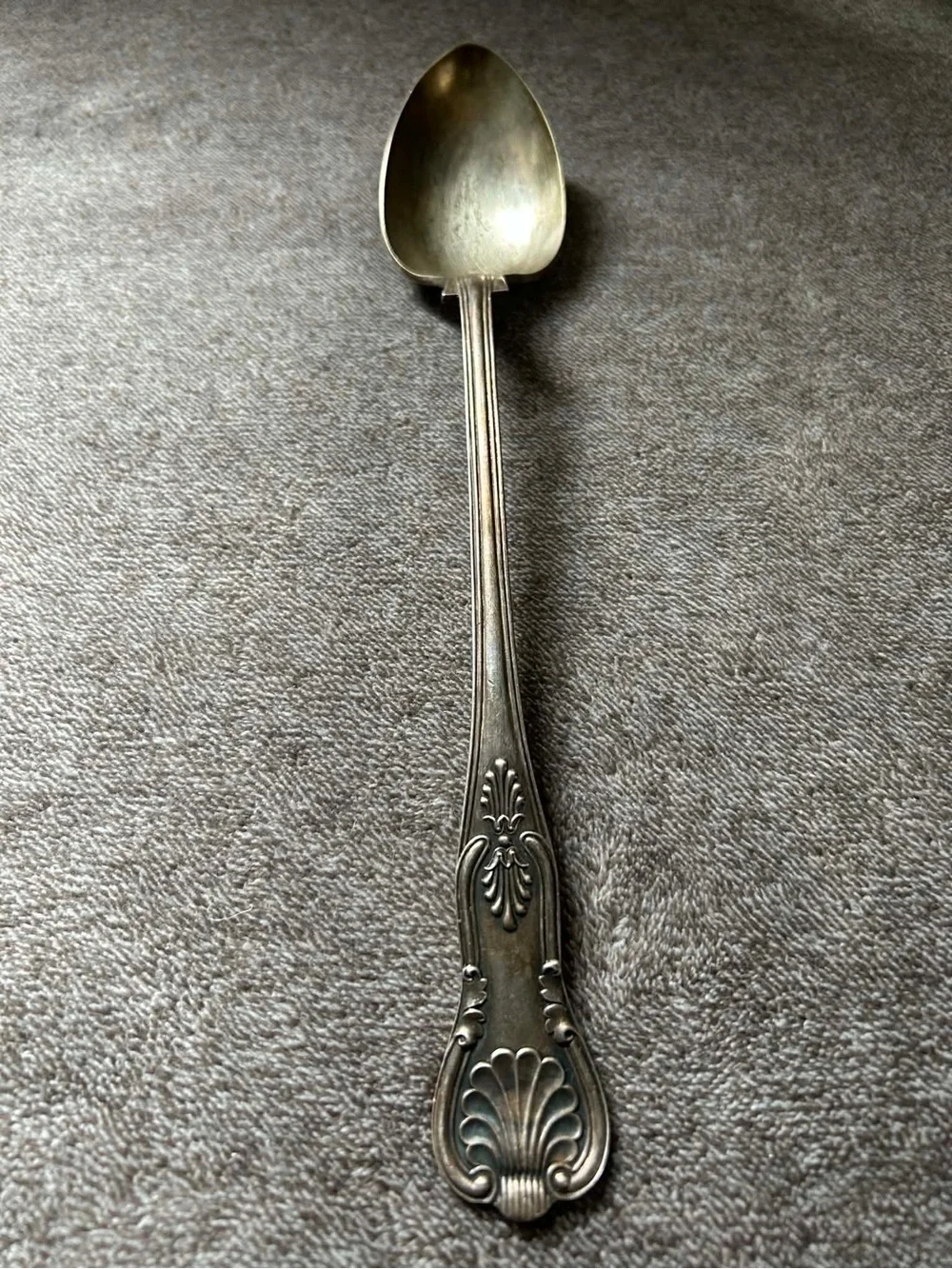 Sheffield England Silver Classic Serving Spoon Antique 13” Kings Pattern Elegant